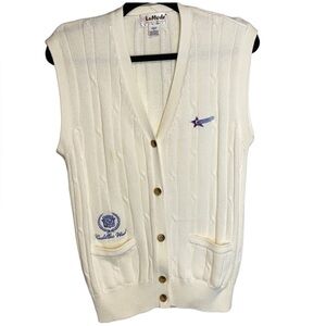 Cable Knit Cadillac Vintage Grandpa Grandma Core Light Academia Sweater Vest